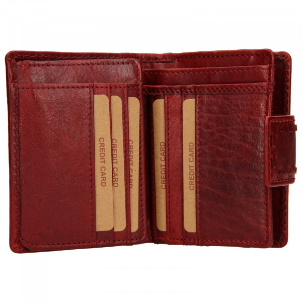 Dámská kožená peněženka Lagen Luren - červená
