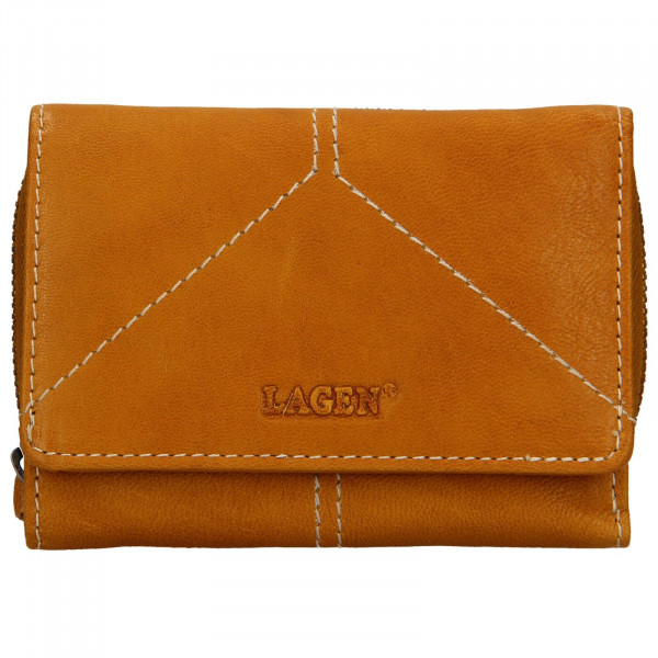 Dámská kožená peněženka Lagen Katie - žlutá