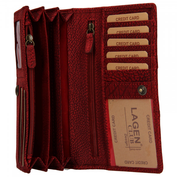 Dámská kožená peněženka Lagen Britta - červená
