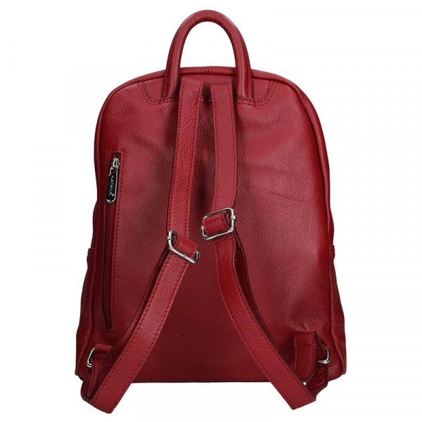Dámský kožený batoh Katana 83819 - červená