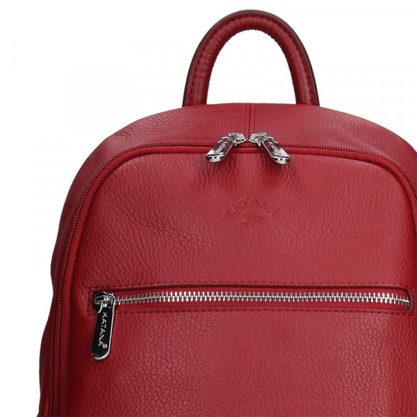 Dámský kožený batoh Katana 83819 - červená