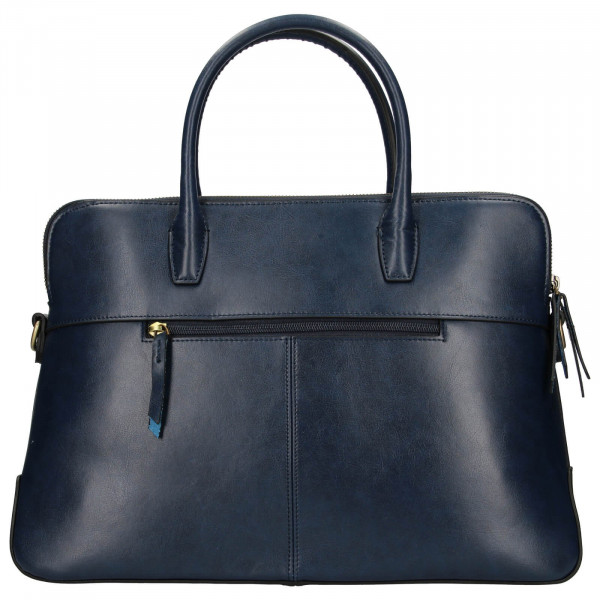 Elegantní dámská kožená kabelka Katana Celesta - tmavě modrá