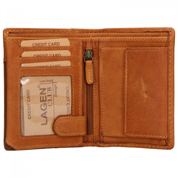 Pánská kožená peněženka Lagen Thore - koňak