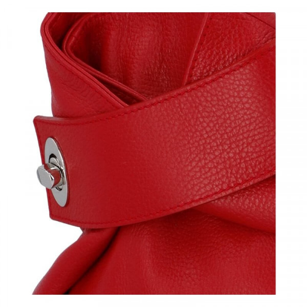Dámský kožený batoh Delami Miriam - tmavě červená