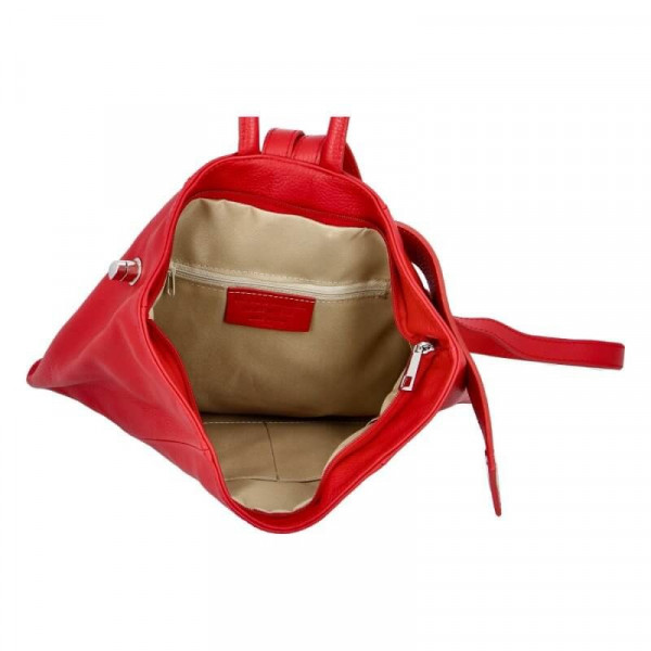 Dámský kožený batoh Delami Miriam - tmavě červená