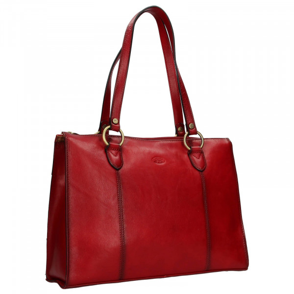 Elegantní dámská kožená kabelka Katana Jarusk - tmavě červená