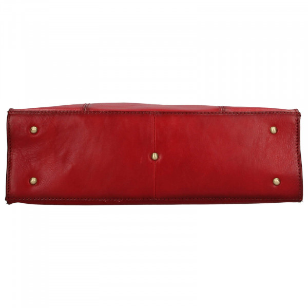 Elegantní dámská kožená kabelka Katana Jarusk - tmavě červená