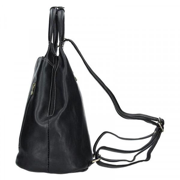 Elegantní dámský kožený batoh Katana Paula - černá