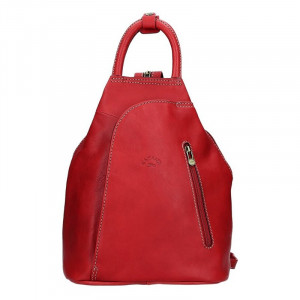 Elegantní dámský kožený batoh Katana Paula - červená