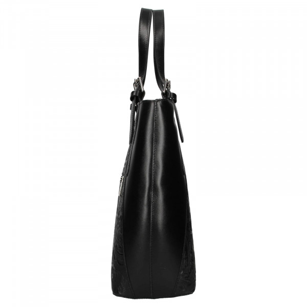 Dámská kožená kabelka Vera Pelle Berta - černá