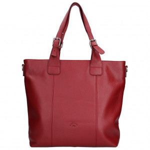 Elegantní dámská kožená kabelka Katana Mia - červená