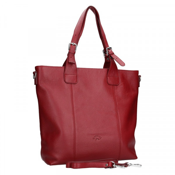 Elegantní dámská kožená kabelka Katana Mia - červená