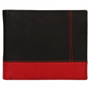 Pánská kožená peněženka Diviley Sileo - černo-červená
