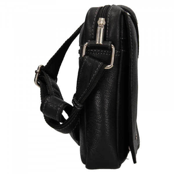 Pánská kožená taška přes rameno SendiDesign Nikk - černá