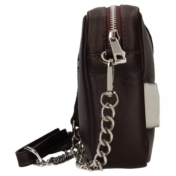 Trendy dámská kožená crossbody kabelka Facebag Ninas - černá (chlup)