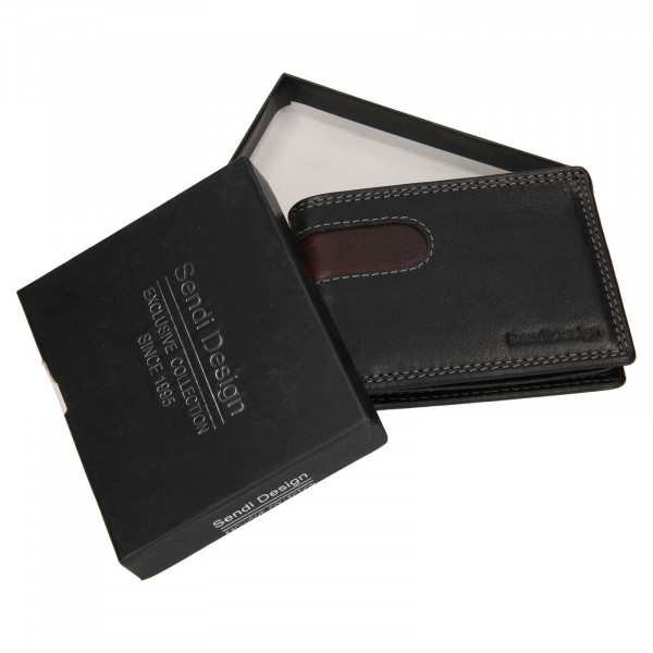 Pánská kožená peněženka SendiDesign Pent - černo-hnědá