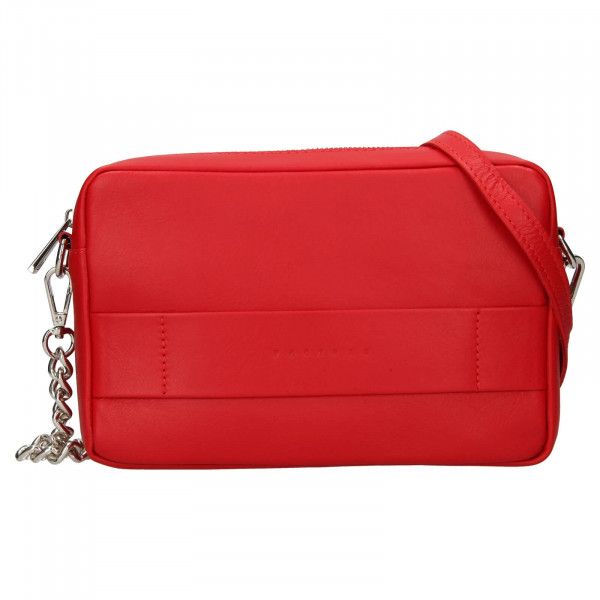 Trendy dámská kožená crossbody kabelka Facebag Ninas - světle červená