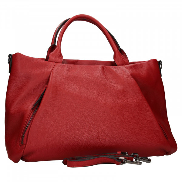 Elegantní dámská kožená kabelka Katana Stella - tmavě červená