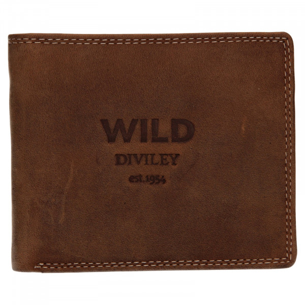 Pánská kožená peněženka Diviley Wild - hnědá
