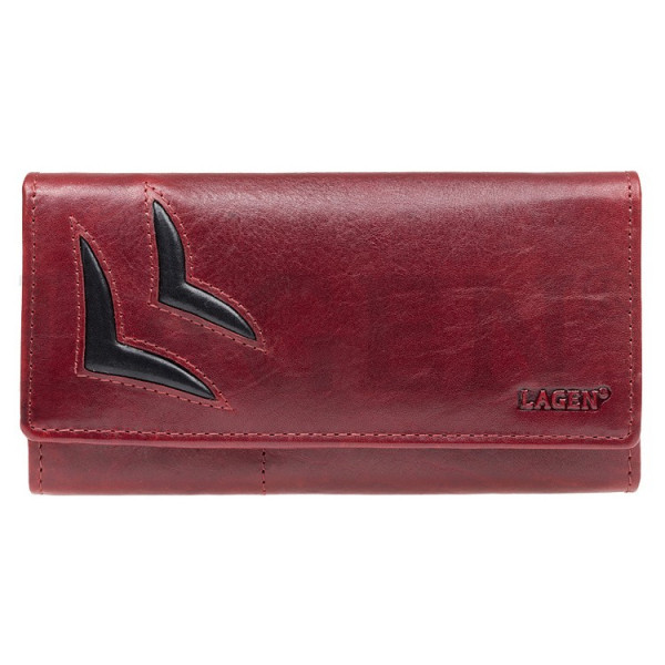 Dámská kožená peněženka Lagen Selest - červeno-černá