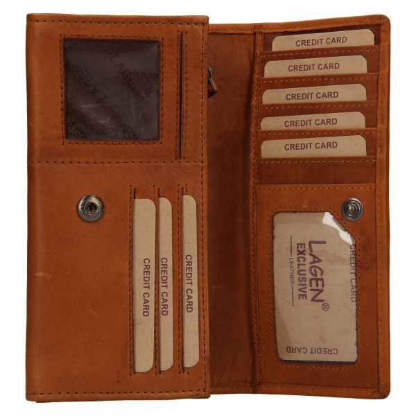 Dámská kožená peněženka Lagen Selest - hnědá