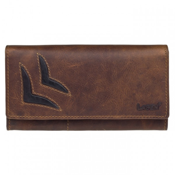 Dámská kožená peněženka Lagen Selest - hnědá