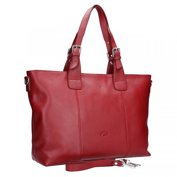 Elegantní dámská kožená kabelka Katana Silvia - červená