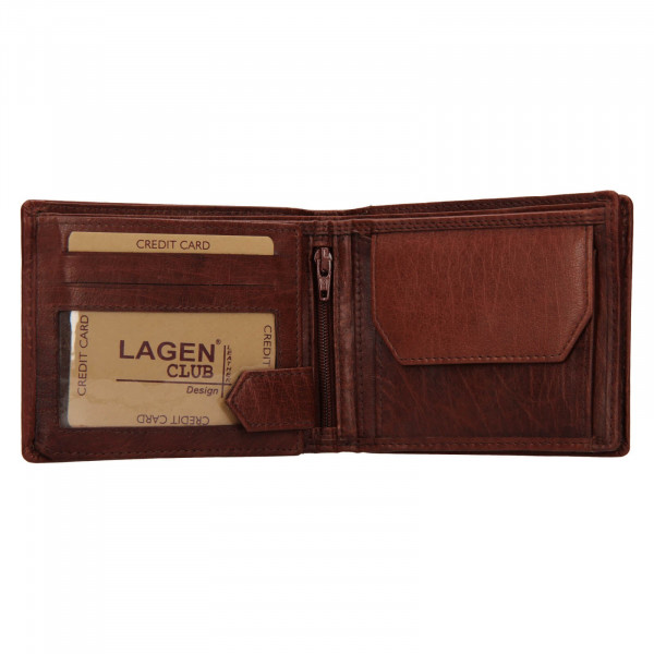 Pánská kožená peněženka Lagen Alexej - hnědá