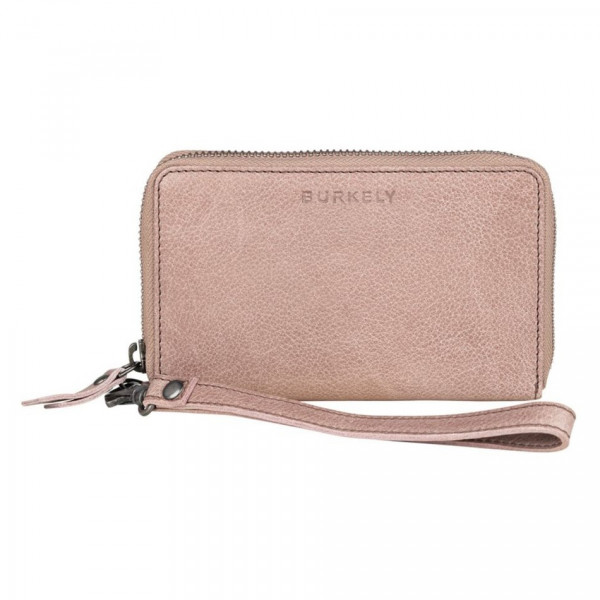 Dámská kožená peněženka Burkely Wristlet - růžová