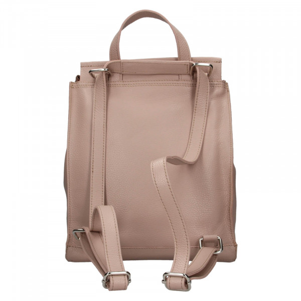Dámský kožený batoh Facebag Stella - světle růžová