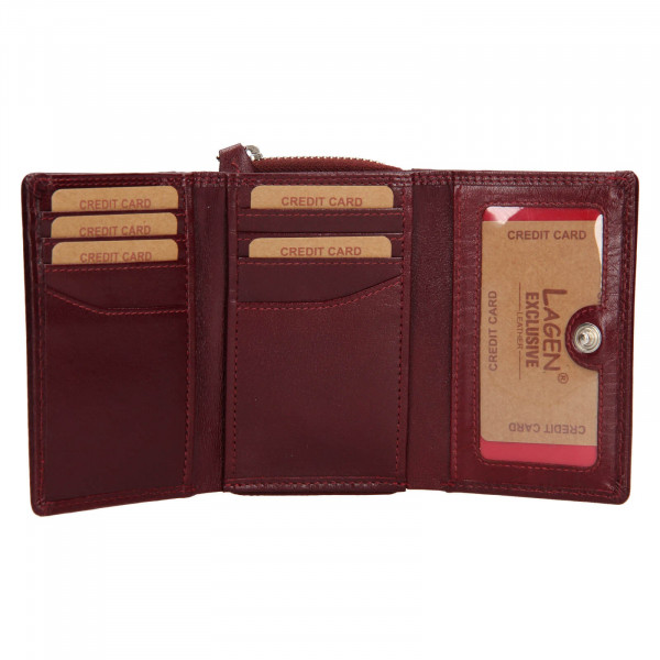 Dámská kožená peněženka Lagen Laura - vínová