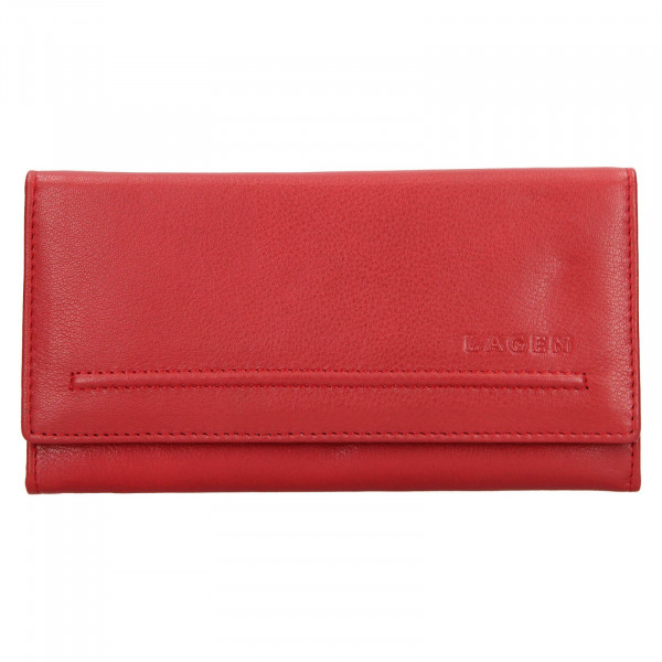 Dámská kožená peněženka Lagen Ludmila - červená