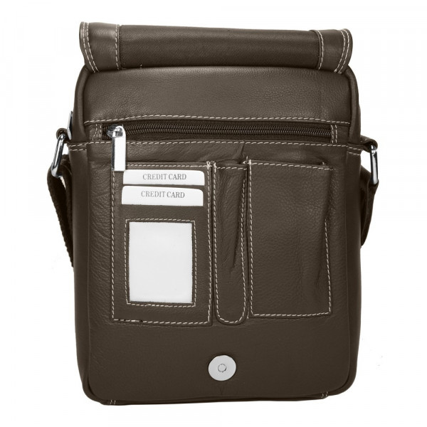 Pánská kožená taška přes rameno SendiDesign IG005 - hnědá