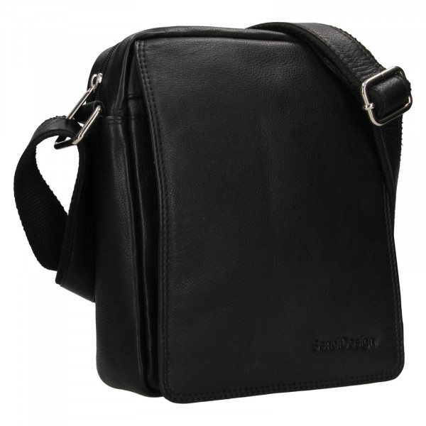 Pánská kožená taška přes rameno SendiDesign Dens - černá