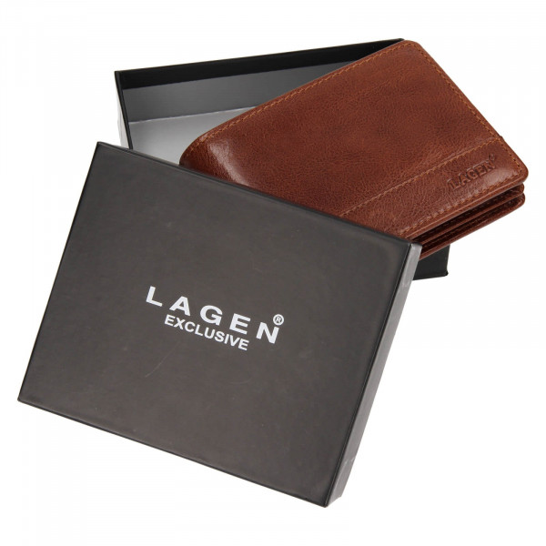 Pánská kožená peněženka Lagen Lorenc - koňak