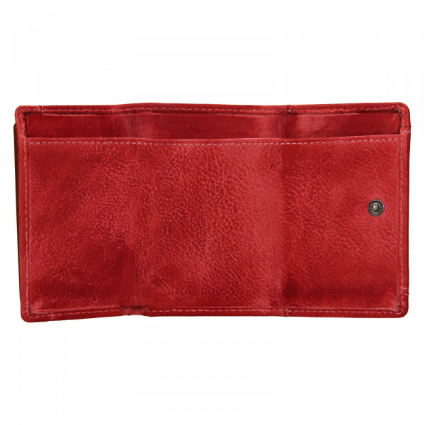 Dámská kožená slim peněženka Lagen Mellba - červená