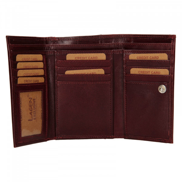 Dámská kožená peněženka Lagen Denisa - vínová