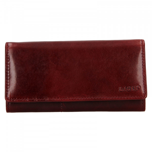 Dámská kožená peněženka Lagen Inge - tmavě červená
