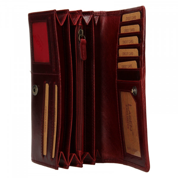 Dámská kožená peněženka Lagen Inge - tmavě červená