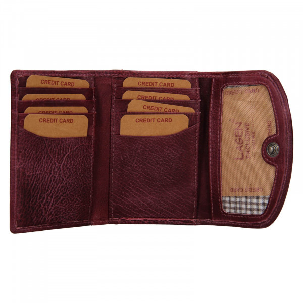 Dámská kožená peněženka Lagen Julie - vínová