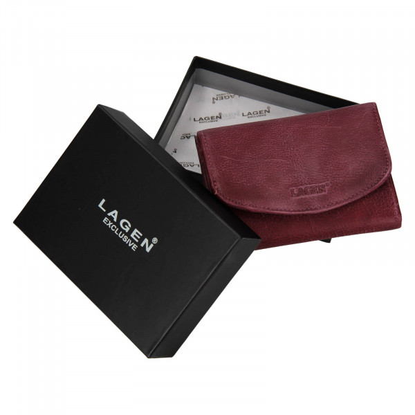 Dámská kožená peněženka Lagen Julie - vínová