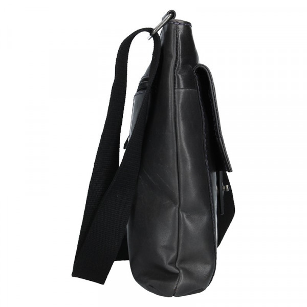 Unisex kožená taška přes rameno Lagen Apolons - černá