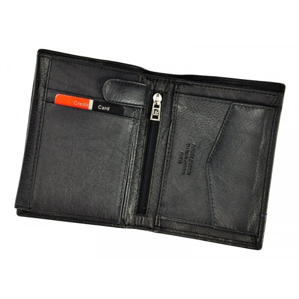 Pánská kožená peněženka Pierre Cardin Alain - černo-modrá