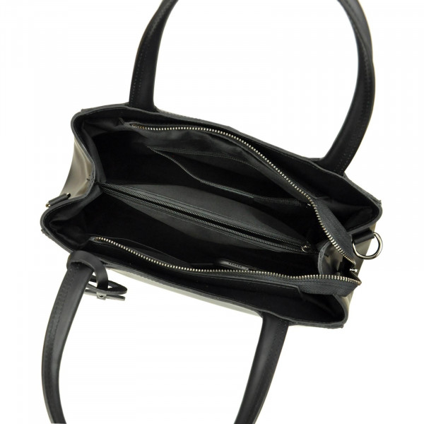 Dámská kožená kabelka Vera Pelle Karmin - černá