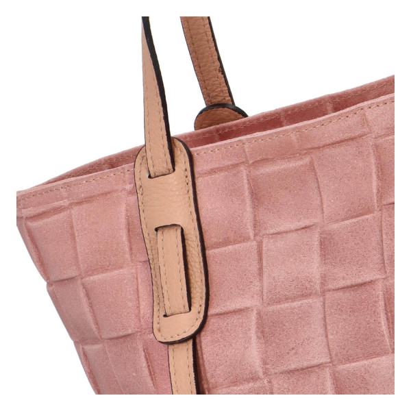 Dámská kožená kabelka Delami Elena - růžová