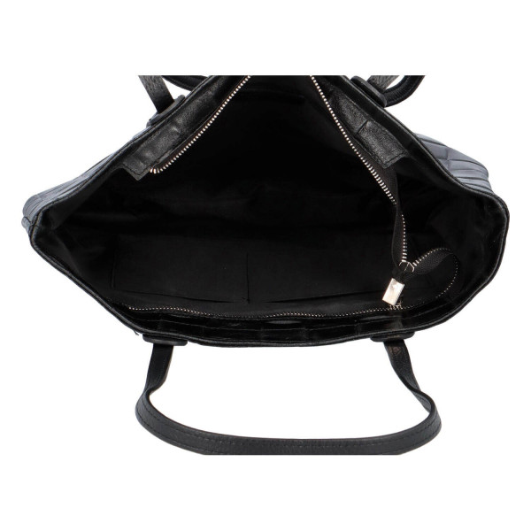 Dámská kožená kabelka Delami Elena - černá