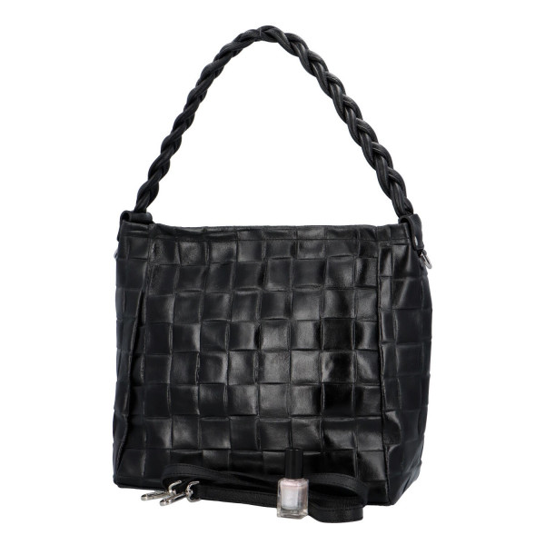 Dámská kožená kabelka Delami Chiara - černá