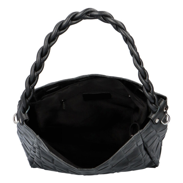 Dámská kožená kabelka Delami Chiara - černá
