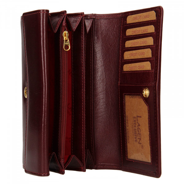 Dámská kožená peněženka Lagen Victorias - vínová