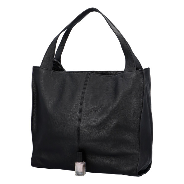 Dámská kožená kabelka Delami Camilla - černá